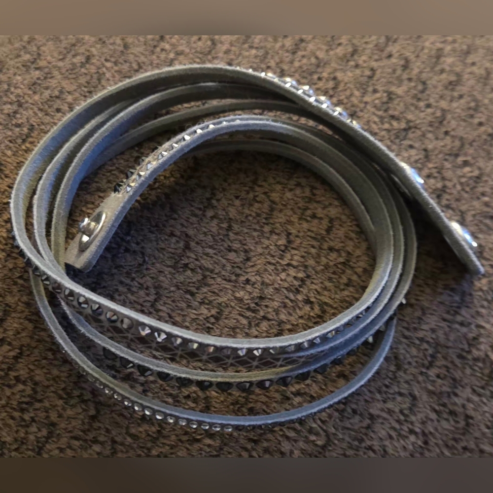 Gray Rhinestone Wrap Bracelet - Picture 6 of 6